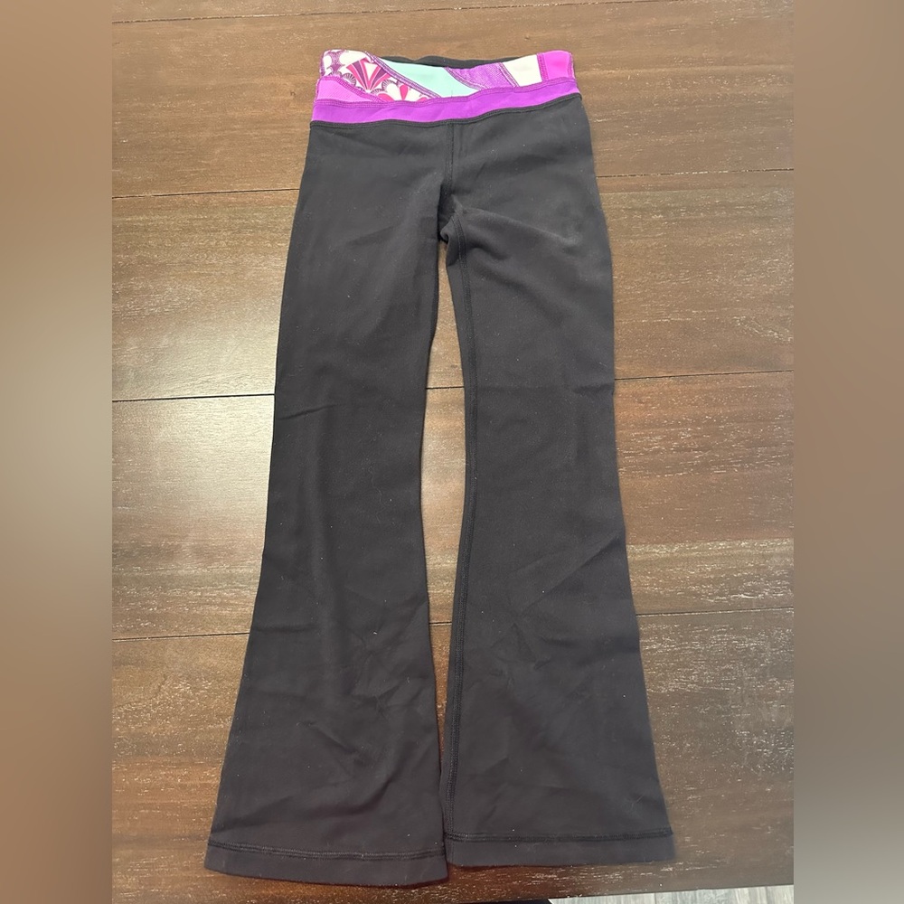 Ivivva Black Astro Yoga Pants Flared Leggings Sz 4